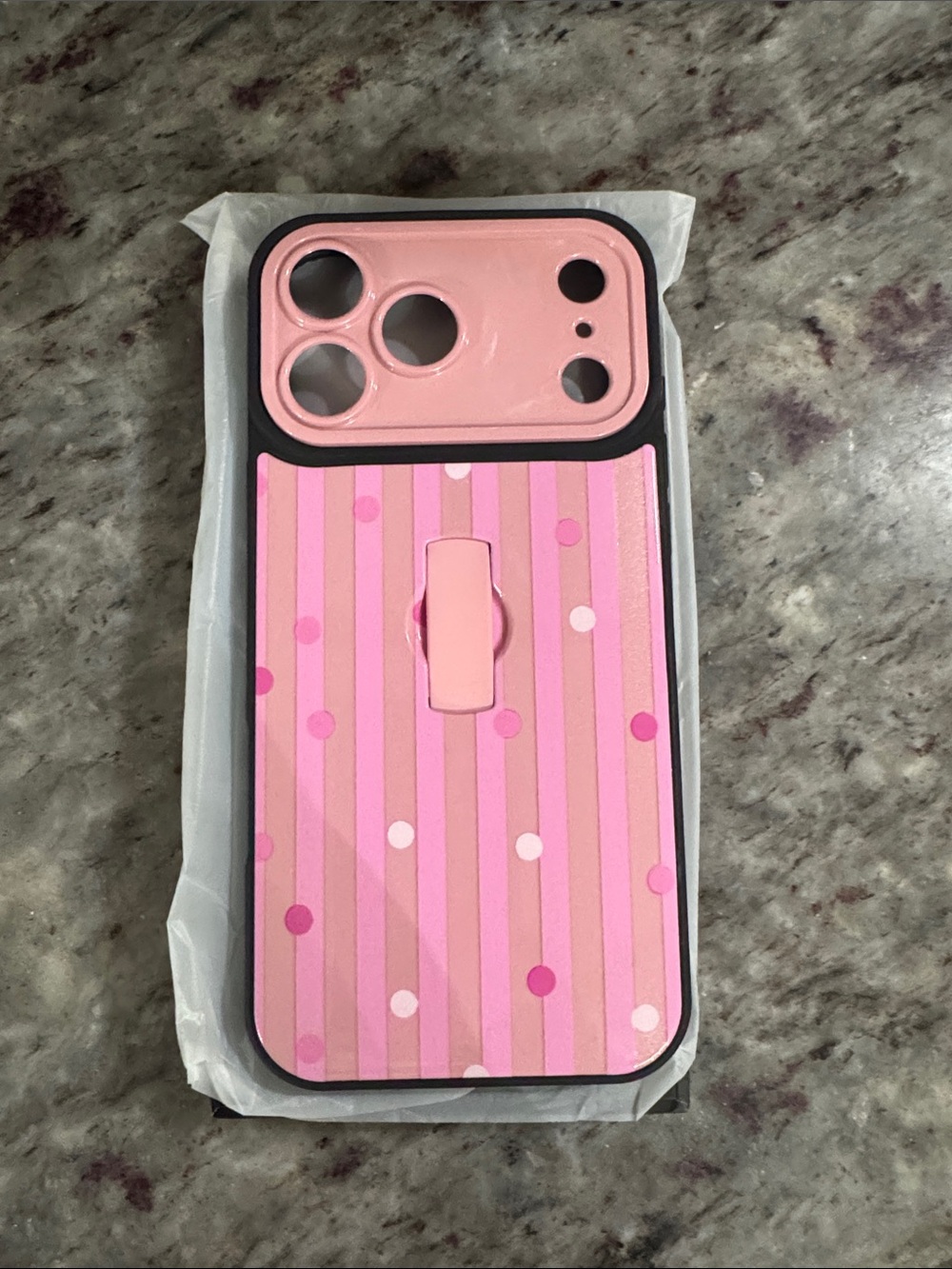 New iPhone 17 Pro Max Pink Striped Phone Case